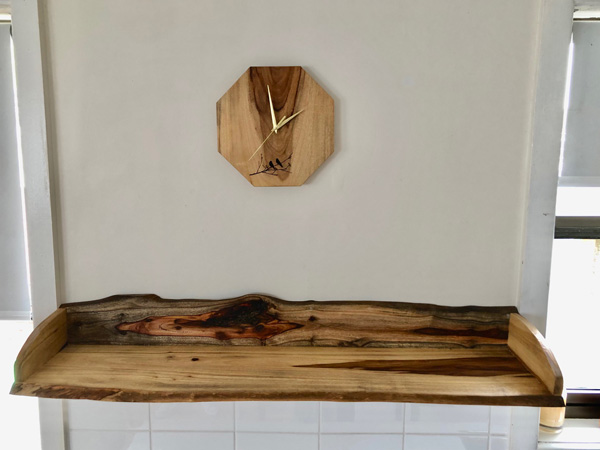 Shelf & clock